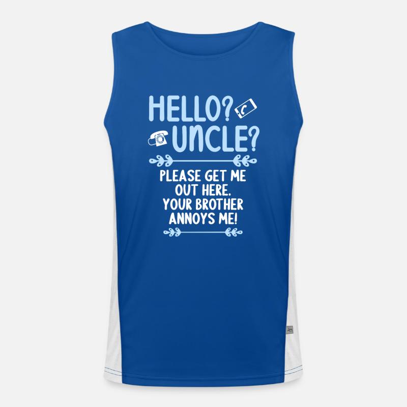 Hallo Onkel Bitte Hol Mich Hier Raus Funktionelles Kontrast-Tank Top für Männer 