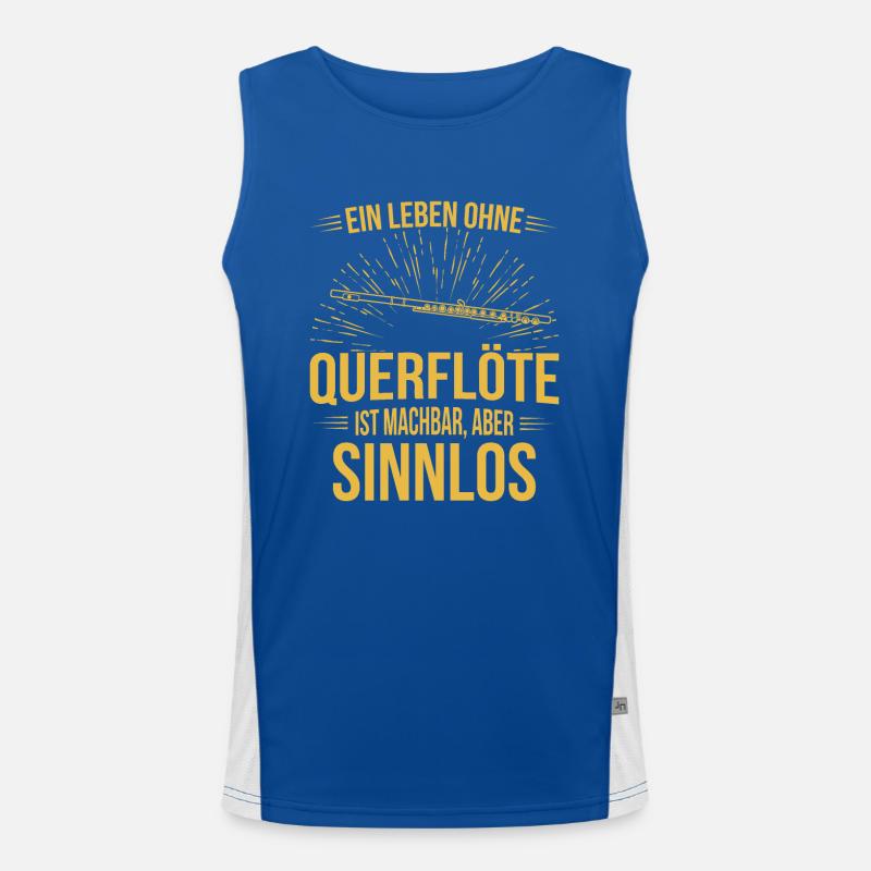 Querflöte Querflötenspieler Querflötist Funktionelles Kontrast-Tank Top für Männer 