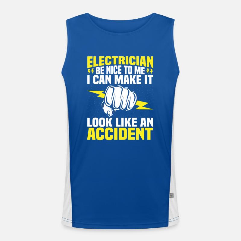 Electrician Electrical Engineering Insulating Pliers Electronics Men's Functional Contrast Tank Top 