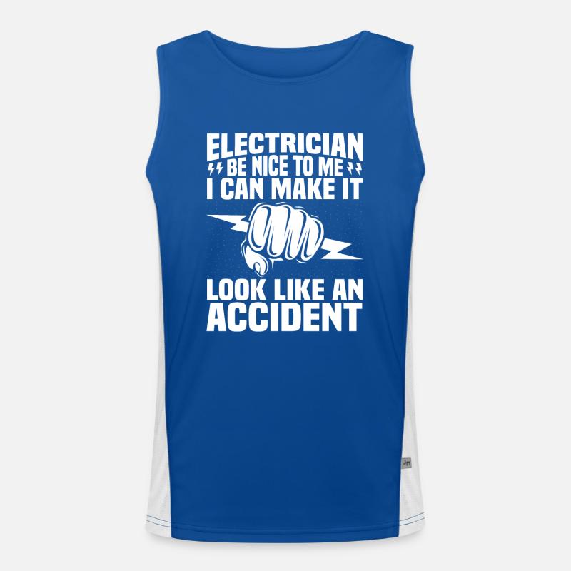 Electrician Electrical Engineering Insulation pliers Electronics Men's Functional Contrast Tank Top 