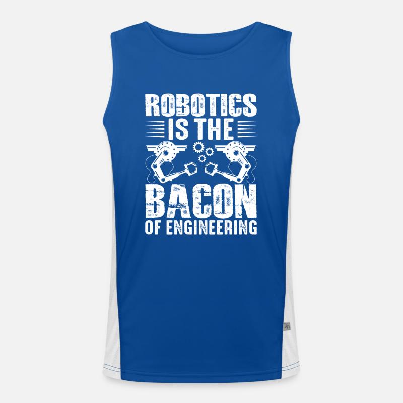 Robot Programmer Automation Technician - Men's Functional Contrast Tank Top  - royal/white