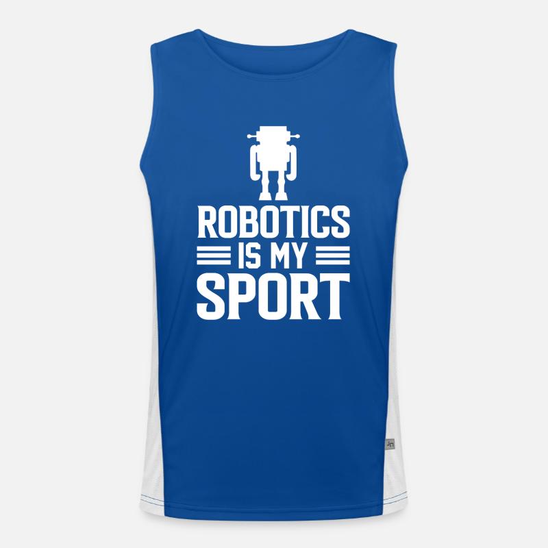 Robot Programmer Automation Technician - Men's Functional Contrast Tank Top  - royal/white