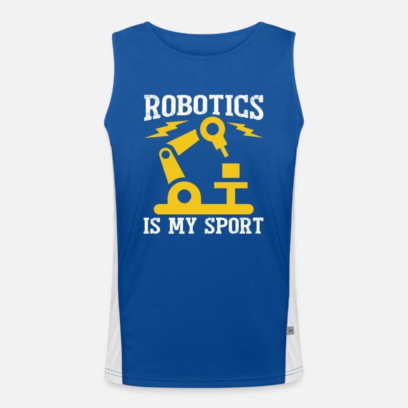 Robot Programmer Automation Technician - Men's Functional Contrast Tank Top  - royal/white