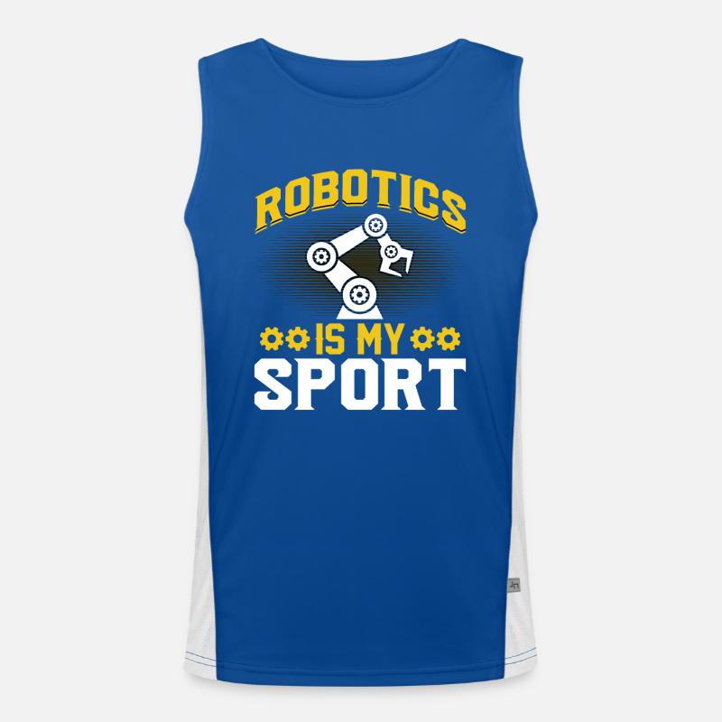 Robot Programmer Automation Technician - Men's Functional Contrast Tank Top  - royal/white