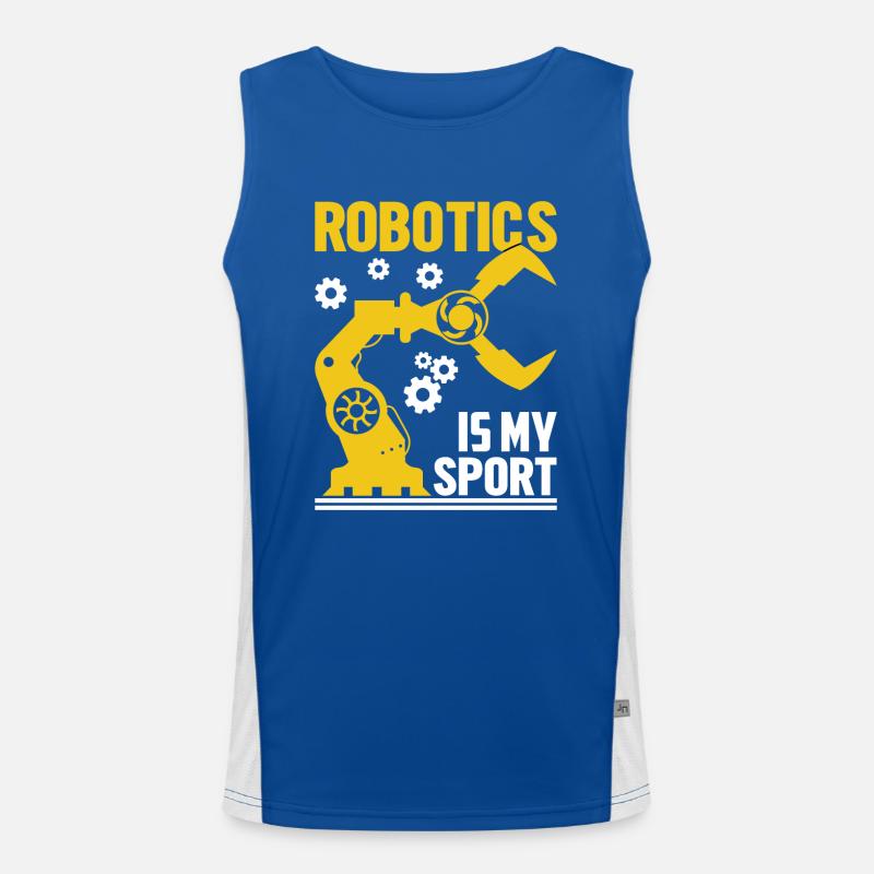 Robot Programmer Automation Technician - Men's Functional Contrast Tank Top  - royal/white