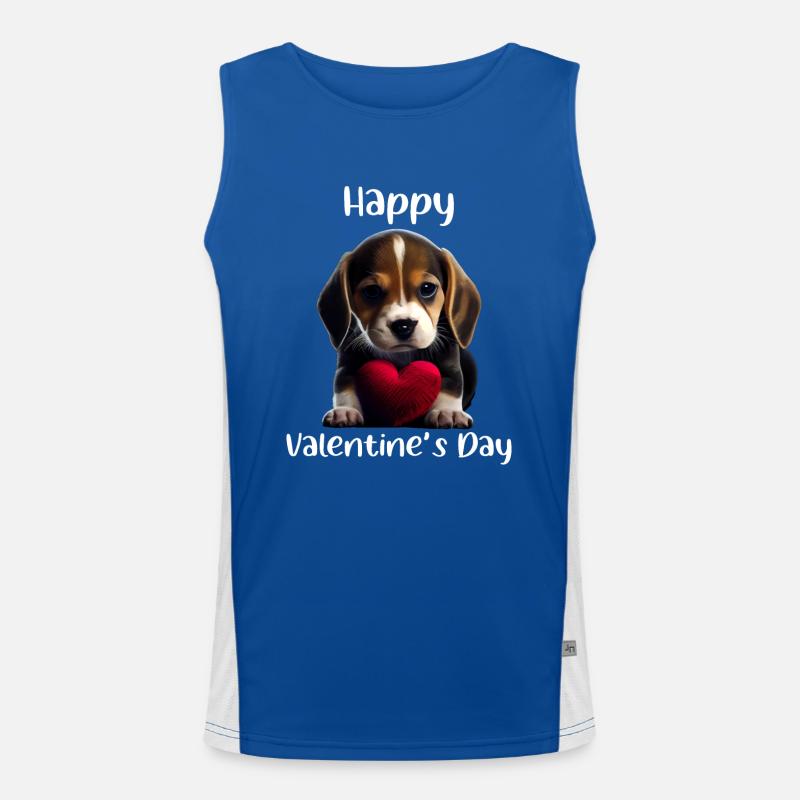Happy Valentins Day Beagle Funktionelles Kontrast-Tank Top für Männer 