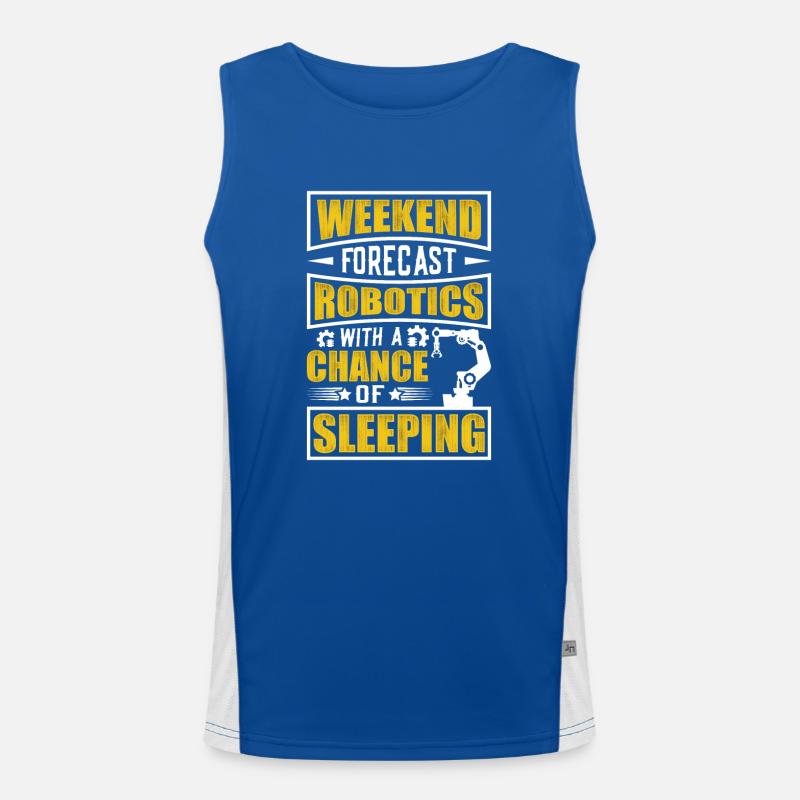 Robot Programmer Automation Technician - Men's Functional Contrast Tank Top  - royal/white