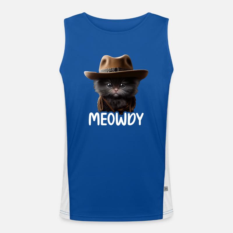 Meowdy Funny cat Meme for Cat Lovers Funktionelles Kontrast-Tank Top für Männer 