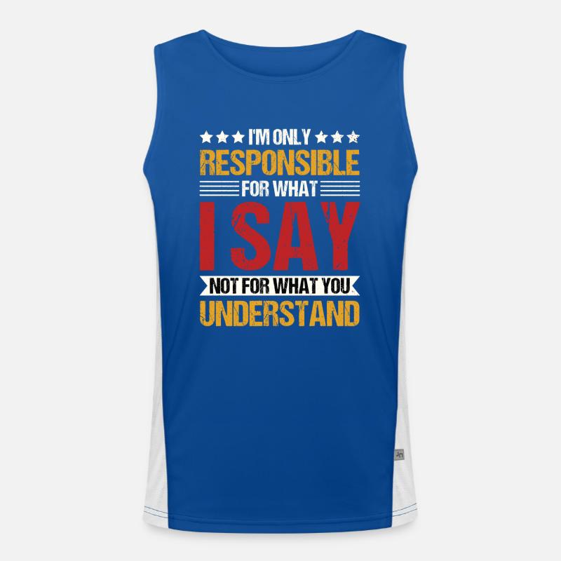 Funny Saying Irony Sarcasm Fun Men's Functional Contrast Tank Top 