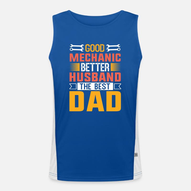 Papa Vater Mechaniker Paar Eltern Dad daddy Funktionelles Kontrast-Tank Top für Männer 