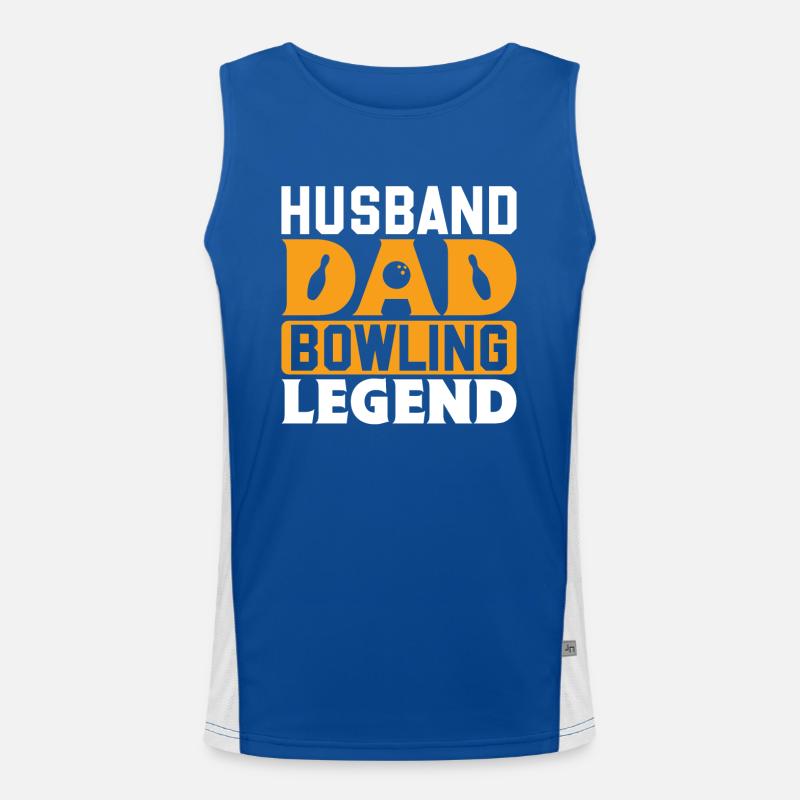 Bowling Vater Papa Cooler Funktionelles Kontrast-Tank Top für Männer 