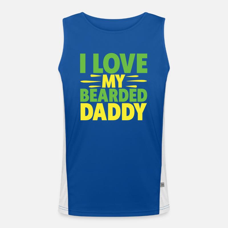 Father beard bearded with beard full beard husband Men's Functional Contrast Tank Top 