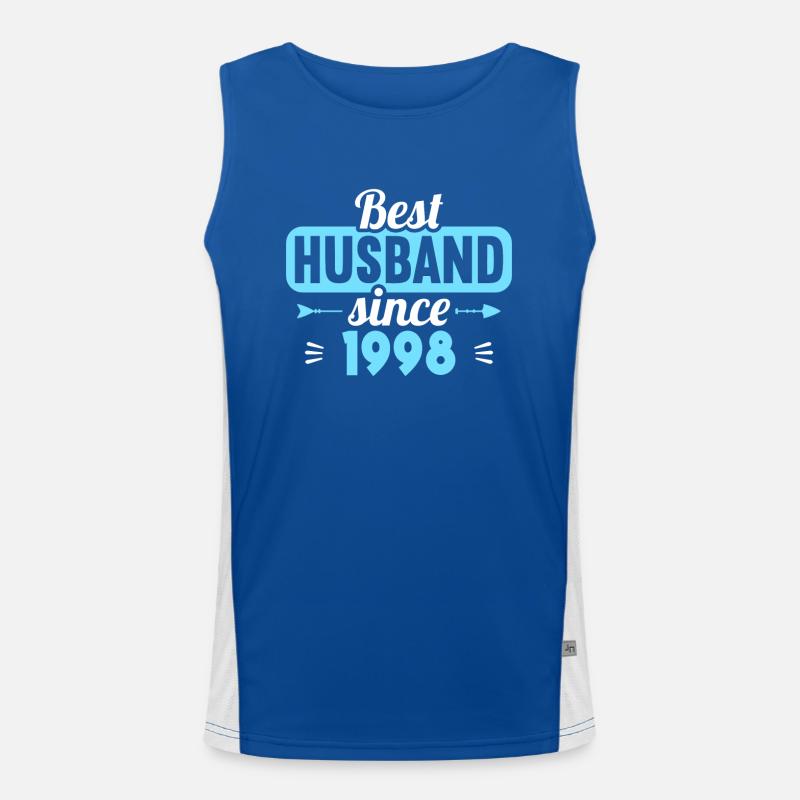 25th Wedding Anniversary Best Husband since 1998 Men's Functional Contrast Tank Top 