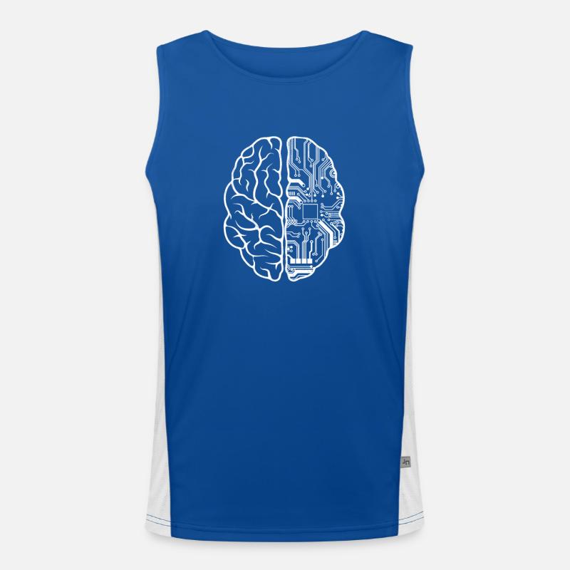 Programmer Coder - Developer Programming Brain Pun Men's Functional Contrast Tank Top 