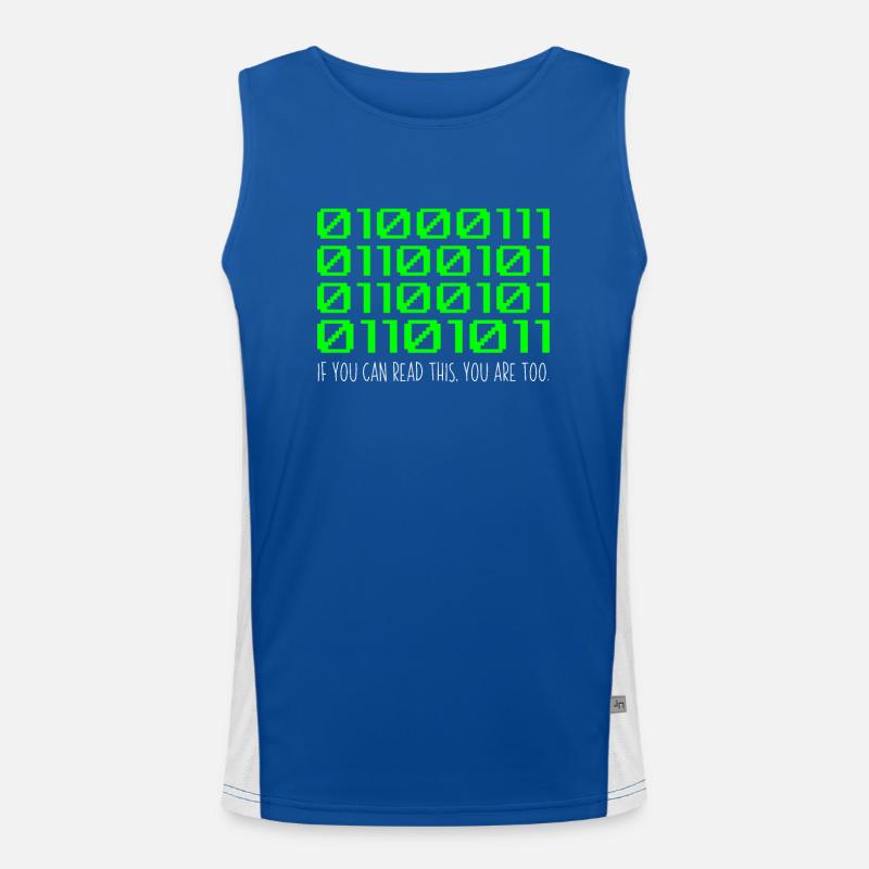 Lustiger Computer Binärcode Programmierer Entwickler Funktionelles Kontrast-Tank Top für Männer 