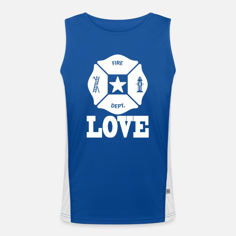 Firefighter Firefighting Gift Firefighter - Men's Functional Contrast Tank Top  - royal/white