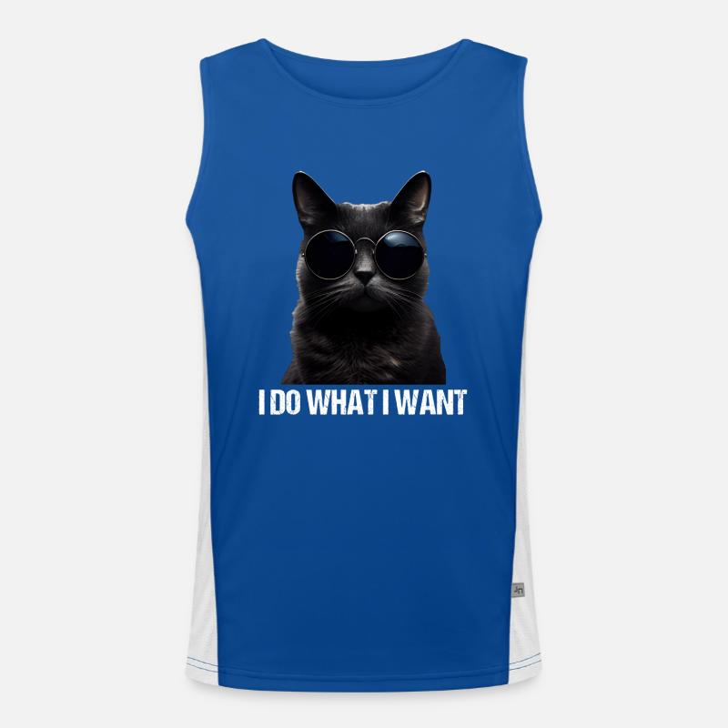 Katze Kätzchen Ich Mache Was Ich Will Katze Funktionelles Kontrast-Tank Top für Männer 