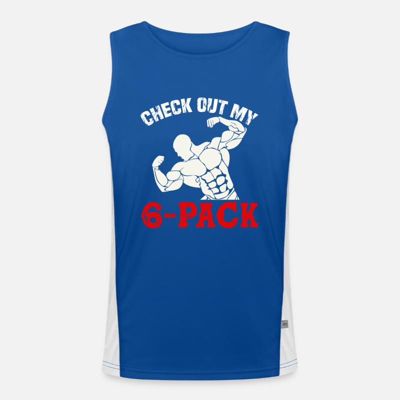Check out my 6-pack - Men's Functional Contrast Tank Top  - royal/white