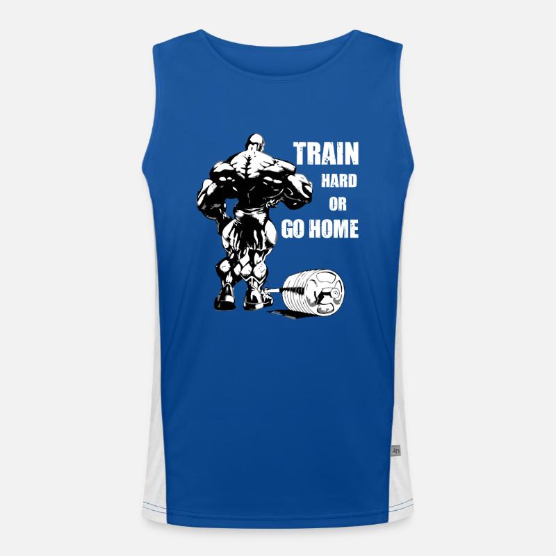 Trainiere hart oder geh nach Hause Funktionelles Kontrast-Tank Top für Männer 