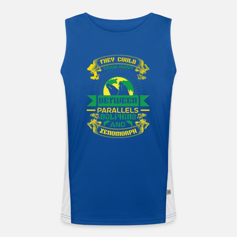 BETWEEN PARALLELS DOLPHINS Men's Functional Contrast Tank Top 