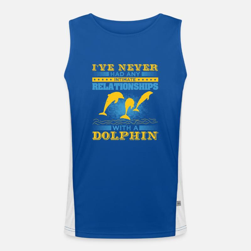 I HAVE NEVER RELATIONSHIPS WITH A DOLPHINS Men's Functional Contrast Tank Top 
