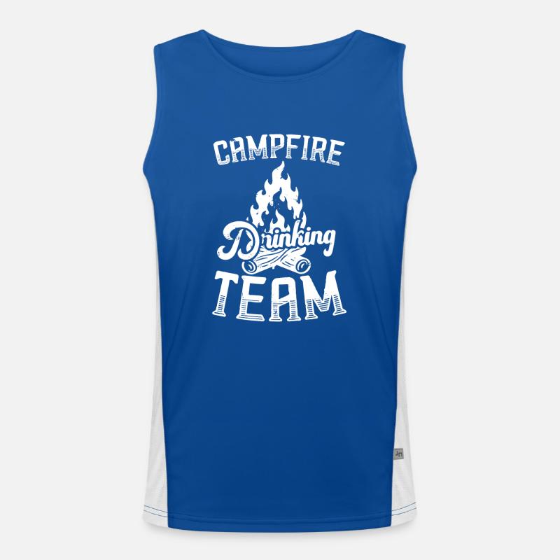 Campfire Drinking Team Camping Camper Men's Functional Contrast Tank Top 