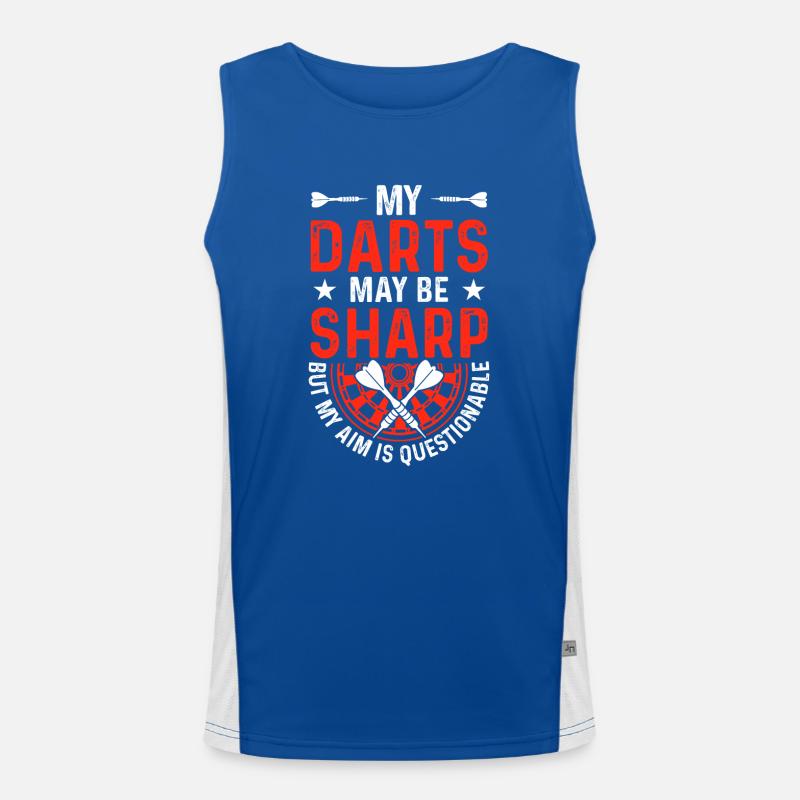 My darts may be sharp but my aim is questionable Men's Functional Contrast Tank Top 