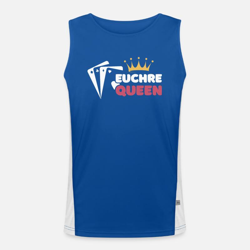 Euchre Queen Card Game Euchre Player Poker Euchre Men's Functional Contrast Tank Top 