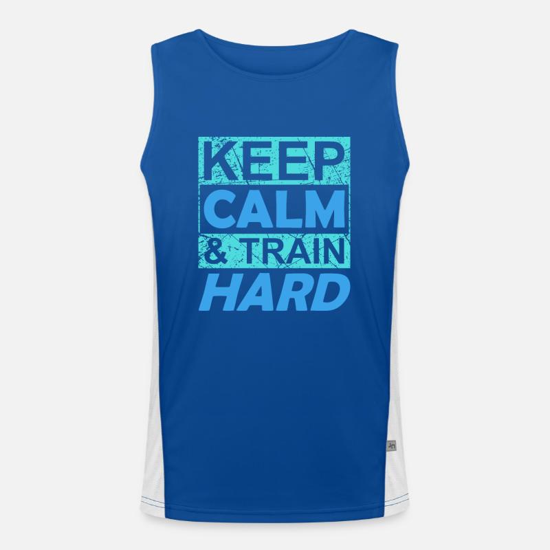 keep calm and train hard Men's Functional Contrast Tank Top 