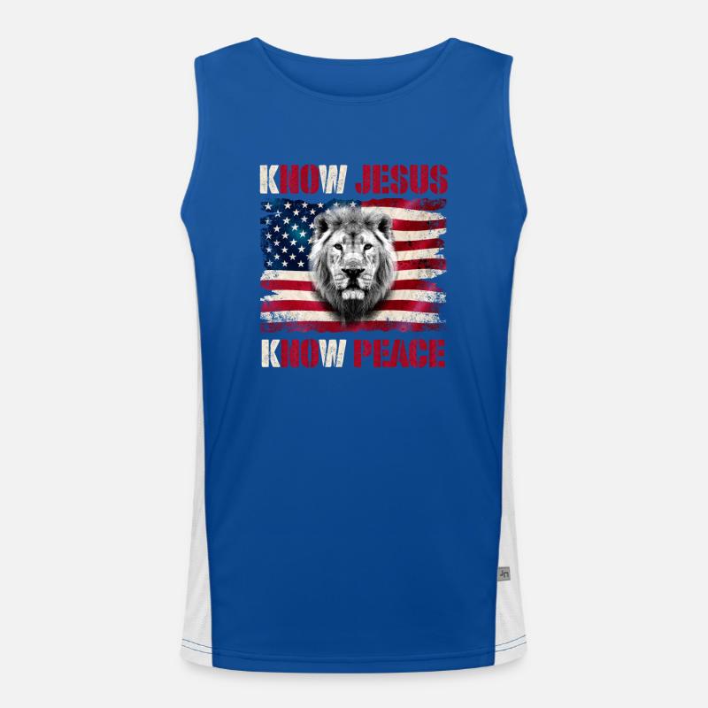 Know Jesus Know Peace, Christian Jesus Bibel Funktionelles Kontrast-Tank Top für Männer 