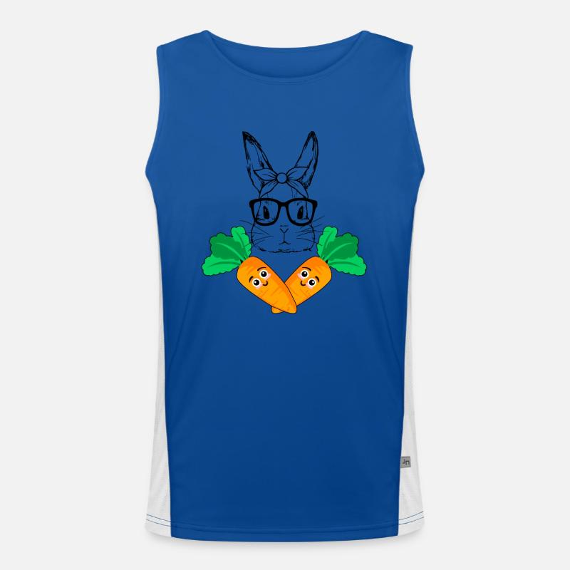 Jolly Roger Joyeuses Pâques avec crâne de lapin mignon & Débardeur respirant contrasté Homme 