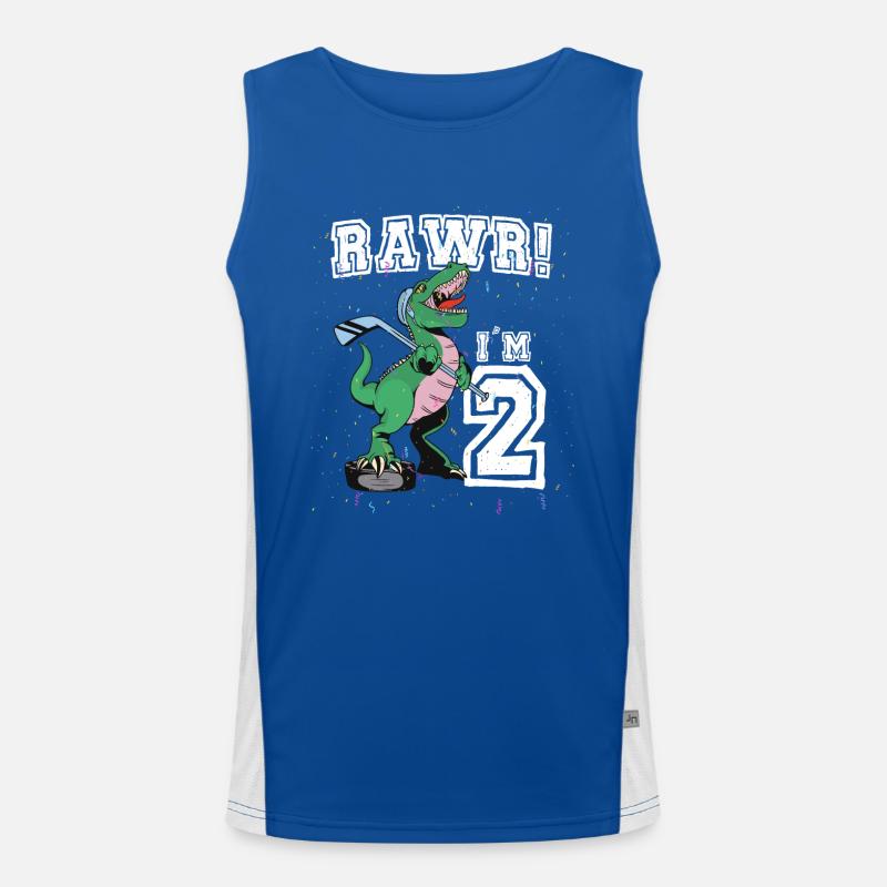 Rawr I’m 2 2nd Birthday Party T Rex Dinosaur Débardeur respirant contrasté Homme 