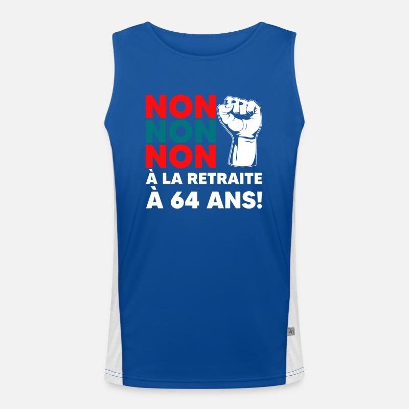 Bewertung: 64 Ans Non! Non à la retraite à 64 ans! Funktionelles Kontrast-Tank Top für Männer 