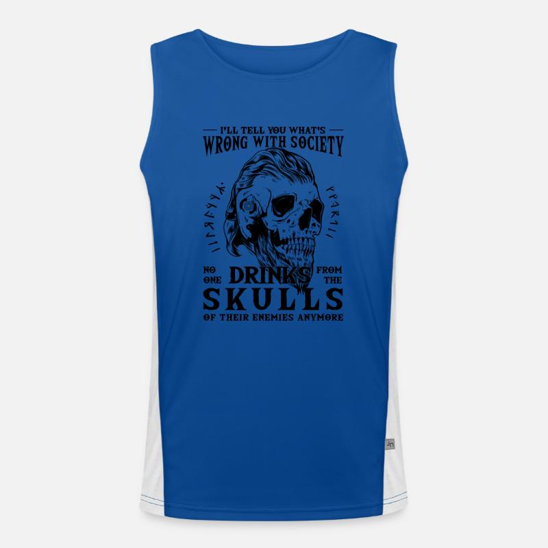 Trinke aus dem Schädel deiner Feinde Funktionelles Kontrast-Tank Top für Männer 