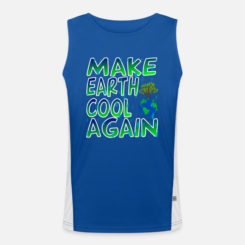 Make Earth Cool Again - Men's Functional Contrast Tank Top - royal/white