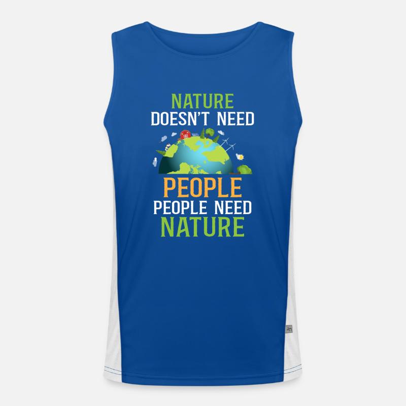 Nature Doesn't Need People, People Need Nature Men's Functional Contrast Tank Top 