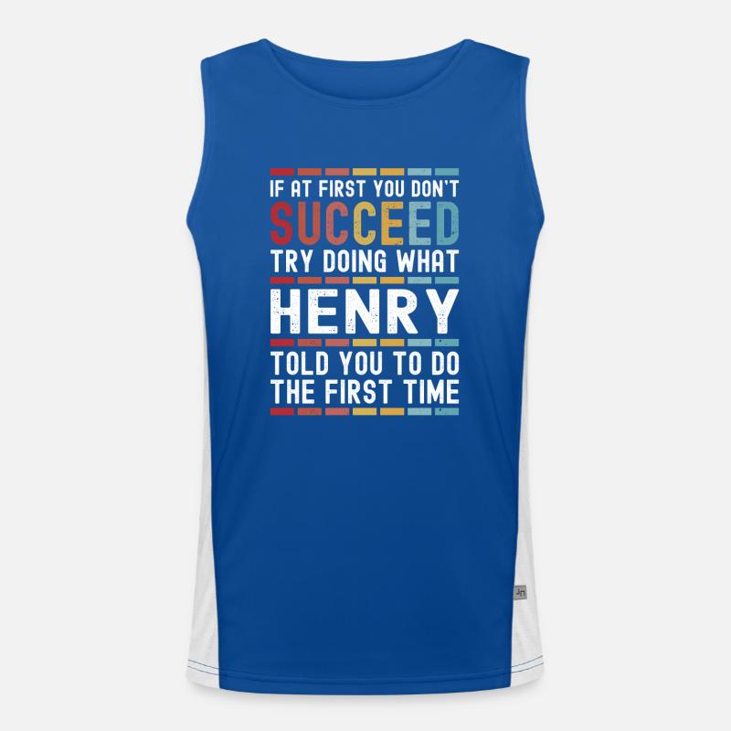 Henry Name Personalized Funny Birthday Christmas Men's Functional Contrast Tank Top 