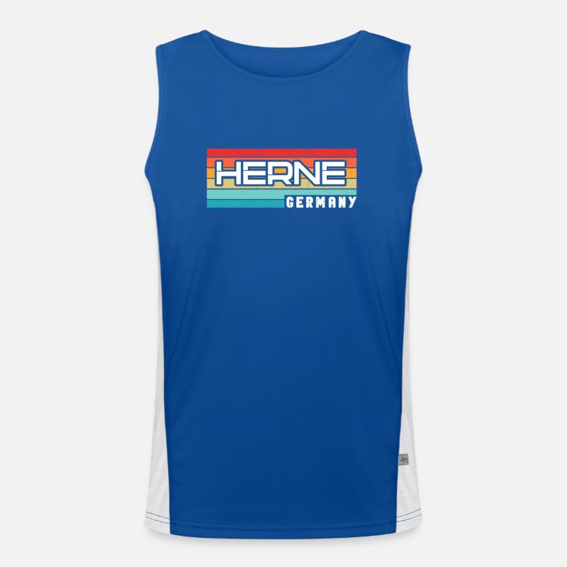 Hernerin Herner Herne - Men's Functional Contrast Tank Top  - royal/white