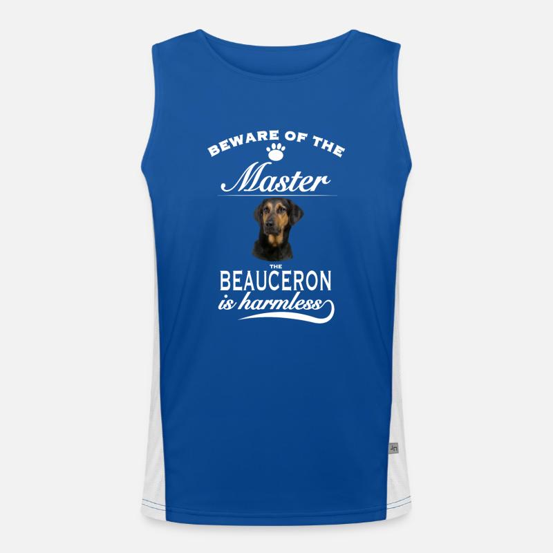 Beware of the master, harmless Beauceron Funktionelles Kontrast-Tank Top für Männer 
