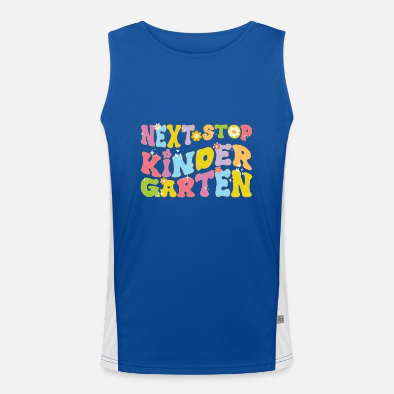 Next Stop Kindergarten Preschool Graduation Funny Men's Functional Contrast Tank Top 