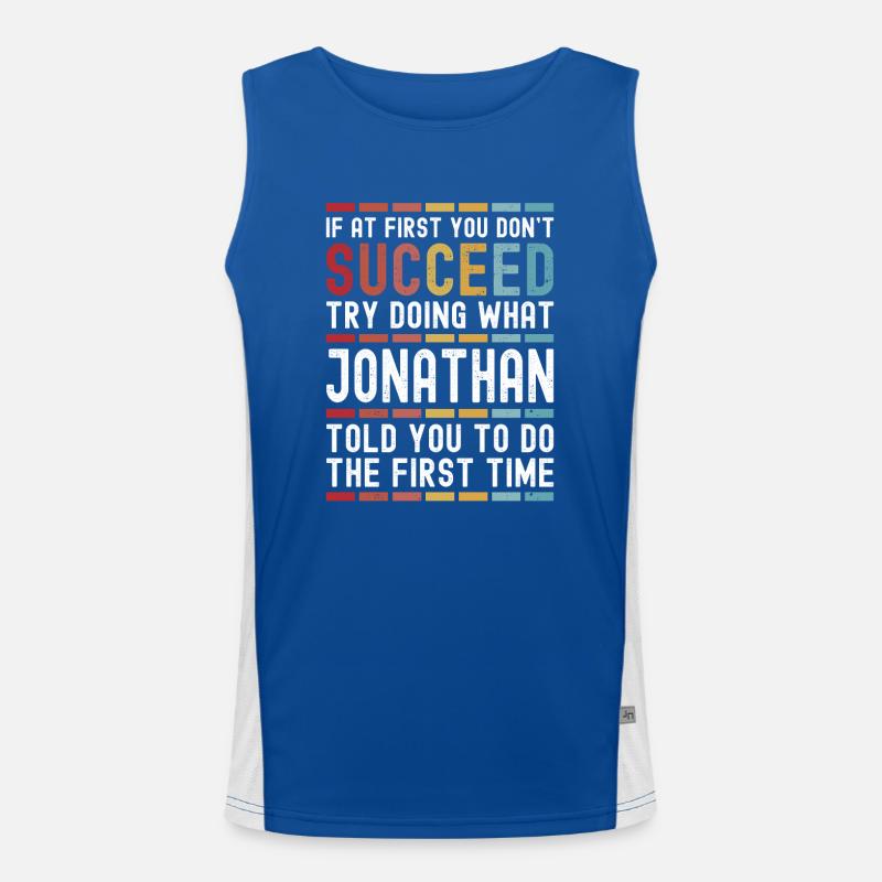 Jonathan Name Personalized Funny Birthday Men's Functional Contrast Tank Top 