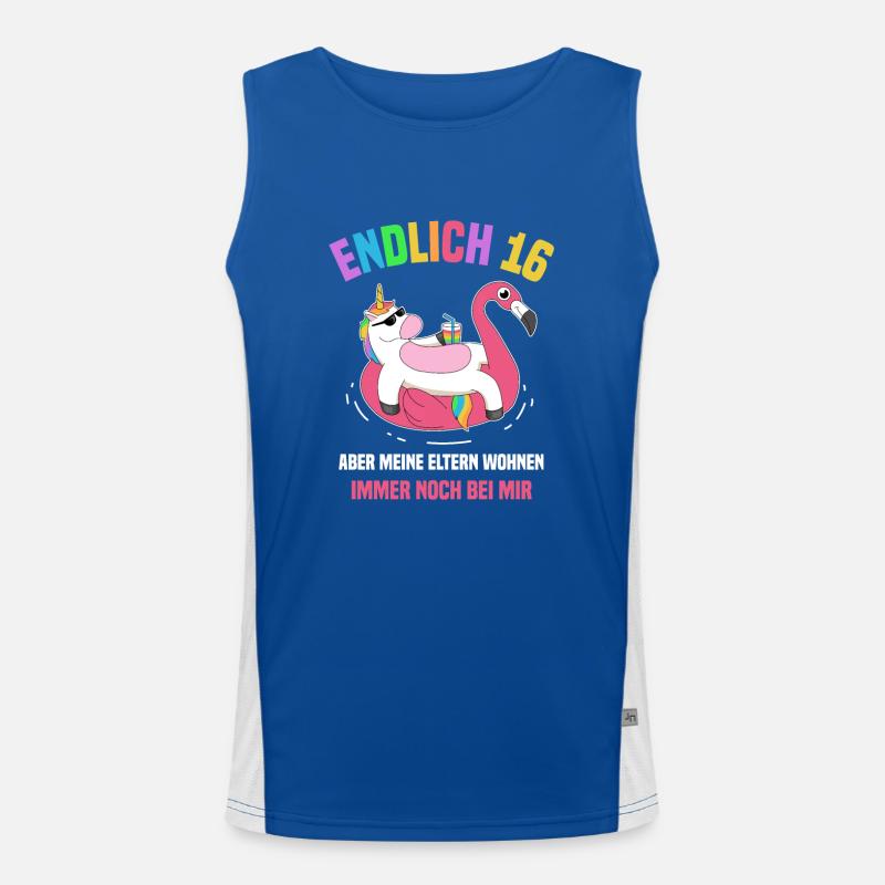 Endlich 16 Aber Meine Eltern Wohnen Noch Bei Mir Funktionelles Kontrast-Tank Top für Männer 