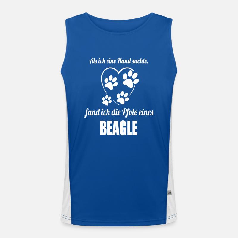 Hand & Pfote - Spruch - Beagle Funktionelles Kontrast-Tank Top für Männer 