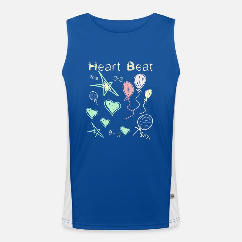 Heartbeat - Chalk Style Men's Functional Contrast Tank Top 
