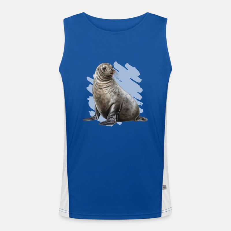 Realistic seal Men's Functional Contrast Tank Top 