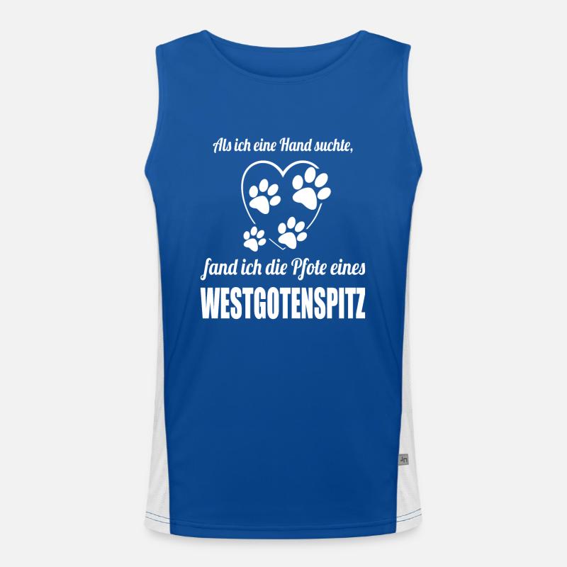Hand & Pfote - Spruch - Westgotenspitz Funktionelles Kontrast-Tank Top für Männer 
