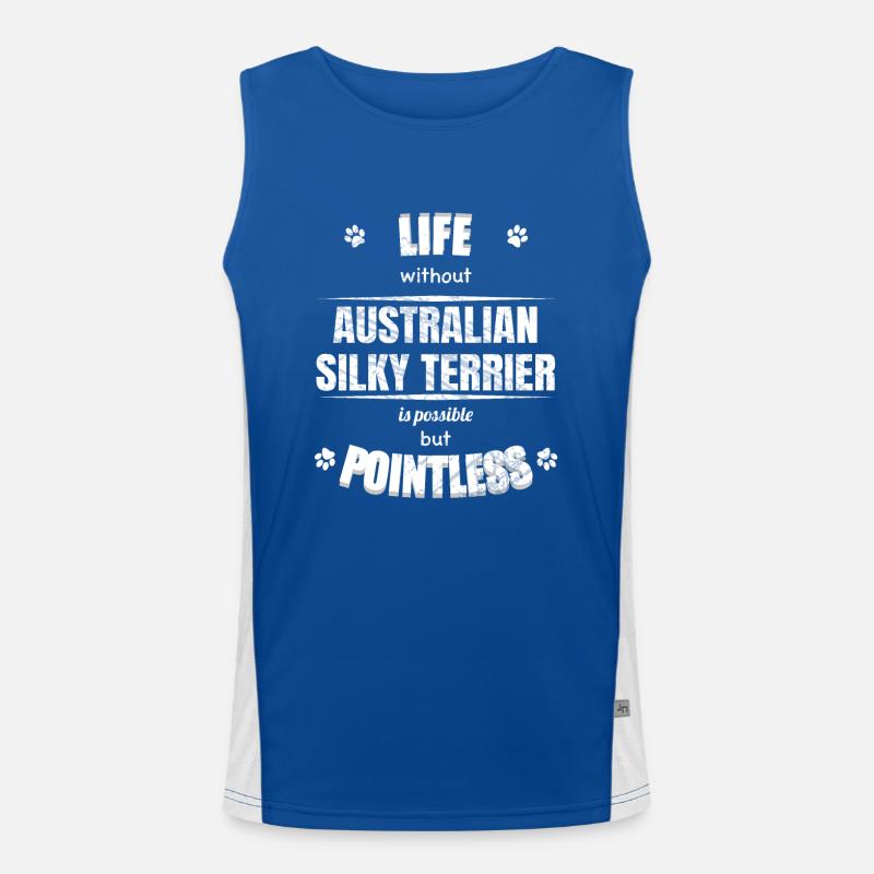 Life possible pointless - Australian Silky Terrier Funktionelles Kontrast-Tank Top für Männer 