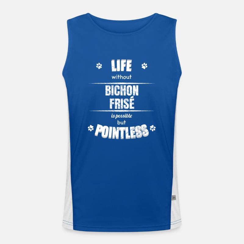 Life is possible but pointless - Bichon Frisé Men's Functional Contrast Tank Top 