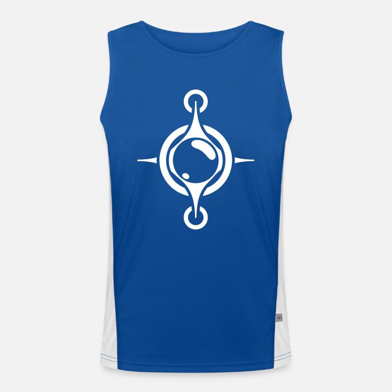 Conception abstraite de boussole sphérique : conception intrigante Débardeur respirant contrasté Homme 