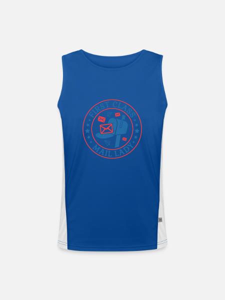 Postman Postman Postman Postman - Men's Functional Contrast Tank Top - royal/white